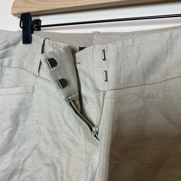 The Limited Women's 100% Linen Tan Straight Leg Trouser Pants Size 4 Midrise - Picture 4 of 13